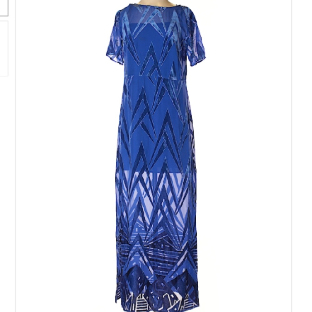 Bright blue sheer ASOS black label maxi dress NWOT